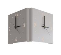 Pderlous Reloj de pared cuadrado doblado para colgar en la pared, reloj silencioso con luz para sala de estar, decoración del hogar, A