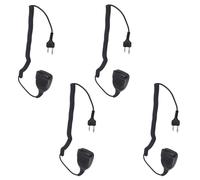 Pdflie Walkie Talkie - Micrófono de hombro remoto manos libres, altavoz externo, collar de solapa Ptt para Midland 2 pines, radios bidireccionales gmrs gxt lxt FRS (negro, con cable, paquete de 4