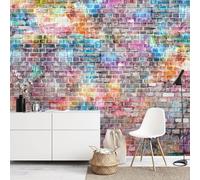 pdghsdkgjh Fotomural con efecto 3D de pared de ladrillo, moderno, no tejido, para sala de estar o dormitorio - Marrón, 200 cm x 140 cm. Adhesivo de pared - Fondo de pared - Cuadro - Póster
