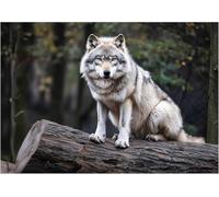 pdghsdkgjh Fotomurales - Papel pintado Tigre no tejido para sala de estar y dormitorio, efecto 3D, animales, África, hojas, 430 cm x 300 cm Poster - Adhesivo para pared - Cuadro sin marco