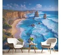 pdghsdkgjh Papel pintado fotográfico con paisaje de playa, acantilados de Great Ocean Road, papel pintado no tejido para sala de estar, dormitorio, habitación infantil, paisaje, 430 cm x 300 cm
