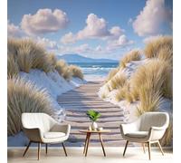 pdghsdkgjh Papel pintado fotográfico de seda con paisaje de playa - Para salón o dormitorio, fotomurales efecto 3D, rutas de senderismo por las dunas, 430 cm x 300 cm
