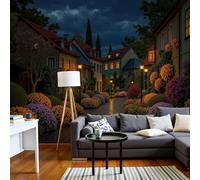 pdghsdkgjh Papel pintado fotográfico de tela de seda Arquitectura Europea - Para salón dormitorio, fotomurales de tela de seda efecto 3D, calle de ciudad, 300cm x 210cm