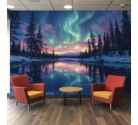 pdghsdkgjh Papel tapiz fotográfico Aurora Boreal, paisaje nevado, decoración para sala de estar y dormitorio, 200 cm x 140 cm