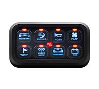 PDHYPRS 8 Gang Switch Panel, 12-24V Electronic Fuse System, For Car Truck Car Offroad UTV SUV Boat, with Harness and Label Sticker(Blue)