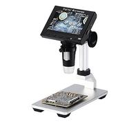 PDHYPRS Microscopio Digital 1000X For Reparación Y Soldadura De Placas De Circuito, Pantalla ISP De 4,3 Pulgadas, 8 Luces LED, Batería Recargable(Metal Stand)
