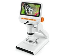 PDHYPRS Microscopio Digital con Aumento De 220X, Microscopio De Vídeo 720P 30 FPS, Pantalla De 4,3 Pulgadas, Uso Apto For Soldadura Y Descubrimiento De Estudiantes, con Luces LED Ajustables(Orange)