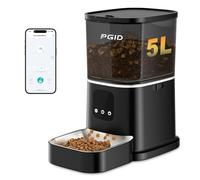 PDIG - Alimentador automático inteligente para mascotas con control remoto por aplicación, grabación de voz y doble potencia, gran capacidad de 5 litros.