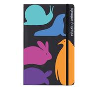 PdiPigna - Cuaderno Notebook Relaxing Animals, 13 x 21 cm, 144 páginas, con marcador de color, papel reciclado, 80 g/m² FSC, interior 1R, líneas