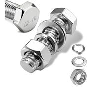 PDKKFF 20 Pcs M8 Tornillos con Cabeza Hexagonal, M8x30mm Pernos Hexagonales y Tuercas y Arandelas, de Acero Inoxidable 304, Para Maquinaria, Muebles, Vehículos