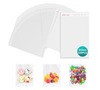 PDKKFF 200pcs Bolsas Celofán Transparente Bolsas Celofan Autoadhesivas 6x8cm OPP Bolsitas Plastico Pequeñas para Chuches Regalos Galletas Bizcochos Joyas Jabones Tarjetas
