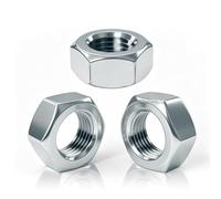 PDKKFF 60 piezas M10 Tuercas Tuercas hexagonales Zincadas Acero Tuerca de calidad para tornillos varillas roscadas pernos arandelas acoplamientos ajuste Elementos de fijación para y exteriores