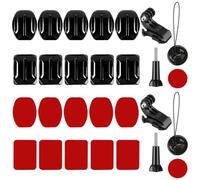 PDKKFF Juego de 24 Piezas con Soporte Casco compatible con GoPro | Soporte adhesivo plano curvado para casco Action Cam para GoPro, Hero, DJI, Osmo, SJCAM, APEMAN, Max, Campark, Insta 360