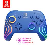 PDP Afterglow Wave - Controlador inalámbrico para Nintendo Switch Pro con controles de movimiento, totalmente autorizado para Switch/modelo OLED, iluminación LED personalizable, rango de 30 pies