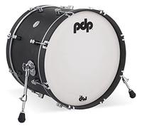 PDP Concept Classic Bass Drum, 20" x 14", Ebony Stain, Ebony Stain Hoops