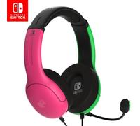 PDP Gaming LVL40 Stereo Headset with Mic for Nintendo Switch - PC, iPad, Mac, Laptop Compatible - Noise Cancelling Microphone, Lightweight, Soft Comfort On Ear Headphones - Pink/Green