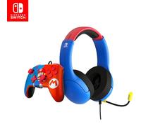 PDP Super Mario Bros Pack Rematch Deluxe Mando con Cable + Airlite LVL40 Mario Auriculares Gaming