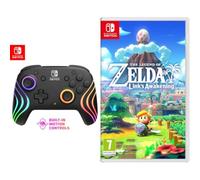 PDP Nintendo Switch Afterglow Wave- Wireless- Black + The Legend of Zelda Links Awakening Remake