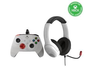 PDP Pack Gaming Xbox Radical WHMANETTE Rematch+Casque AIRLITE, Blanco Radial, Wired