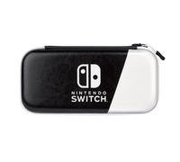 PDP - PDP Gaming Slim Deluxe Travel Case with Built-in Console Stand & Removeable Wrist Strap - Black & White (Nintendo Switch)