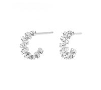 PdPaola 32020780 - Pendientes de aro para mujer, plata 925, circonitas, talla única, color plateado, talla única, Plata de ley, Sin piedra preciosa