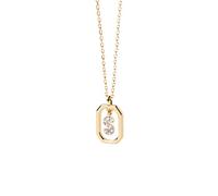 PDPaola Mini Letter S Necklace Halskette Letter Namkette Gold, Onesize, Plata esterlina, Circonia cúbica