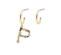 PDPAOLA - Pendientes Letra P - Plata de Ley 925 Bañada en Oro de 18k - Joyas para Mujer