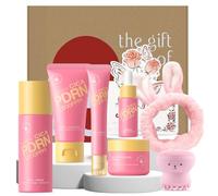 PDRN + CICA Skincare Set, 7 piezas Cuidado Facial Adolescentes | Set de Belleza Mujer Regalo con Limpiador Tónico Sérum Contorno de Ojos Crema Hidratante Cepillo Limpiador y Banda