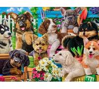 PDSYUCHEN Difficult Puzzle - 1000 Piezas - Colorful - Dogs Playing In The Garden Oil Painting - Juguetes De Juegos Personalizados para Adultos Y Niños Gifts - Jw33Th