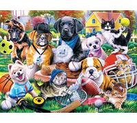PDSYUCHEN Difficult Puzzle - 1000 Piezas - Colorful - Dogs Playing In The Garden Oil Painting - Juguetes De Juegos Personalizados para Adultos Y Niños Gifts - Jw30Th