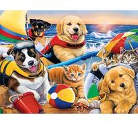 PDSYUCHEN Difficult Puzzle - 1000 Piezas - Colorful - Dogs Playing In The Garden Oil Painting - Juguetes De Juegos Personalizados para Adultos Y Niños Gifts - Jw28Th