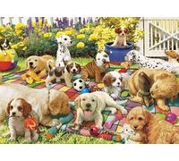 PDSYUCHEN Difficult Puzzle - 1000 Piezas - Colorful - Dogs Playing In The Garden Oil Painting - Juguetes De Juegos Personalizados para Adultos Y Niños Gifts - Jw32Th