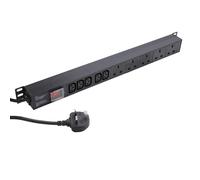 Pdu Combo 5x GB Enchufes 5x C13 IEC 13A Vertical Potencia Distribución Unidad 3M