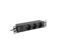 REGLETA LANBERG 1U 16A 3X SCHUKO RACK 10" 2M NEGRO