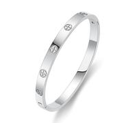 PDWZNBA Pulseras de amor y amistad chapadas en oro de 18 quilates, brazalete de acero inoxidable de moda, regalo para mujer, 7.1, Acero inoxidable, Sin piedra preciosa