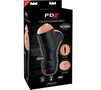 PDX Masturbador de Doble Penetración con Vibrador