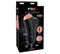 PDX ELITE Masturbadores masculinos Double Penetration Vibrating Stroker