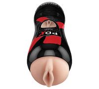 PDX Vibrating Pussy Stroker, Light & Black, One Size