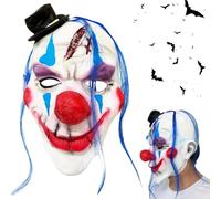 PDXVDP Máscara de Payaso de Halloween, Máscara Joker con pelo, Decoración de terror de Halloween, Decoración Para Accesorio de Disfraz de Cosplay -C