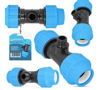 PE Compresión Tee Conector Acoplamiento PN16 50 x Macho 1'' x 50mm Empalmador para Agua Tuberías de Polietileno Sistemas de Riego Conexión Universal