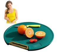 Pe Cutting Board - 13.78 * 11.81 * 0.39inch Non Slip Cutting Board | Double Sided CuttingBoard Vegetable and Meat Separation | CuttingBoards | Heavy Duty Standing Round CuttingBoard Reversible