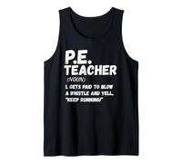 PE Teacher Definition - Funny Fitness Coach Sarcastic Tee Camiseta sin Mangas