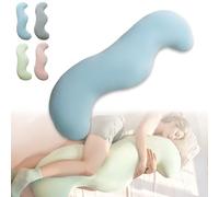 Pea Pod Body Pillow for Adults, Cooling Body Pillo, Full Body Support Pillow for Side Sleepers, Soft and Supportive Pillows forSleeping & Lumbar Support (Blue,31.5 in (for 4'9" Below))