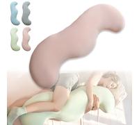 Pea Pod Body Pillow for Adults, Cooling Body Pillo, Full Body Support Pillow for Side Sleepers, Soft and Supportive Pillows forSleeping & Lumbar Support (Pink,31.5 in (for 4'9" Below))