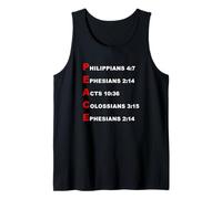 Peace Acrostic - 5 Christian Faith Bible Verse Scriptures Camiseta sin Mangas