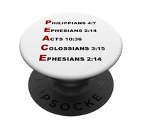 Peace Acrostic - 5 Christian Faith Bible Verse Scriptures PopSockets PopGrip Adhesivo