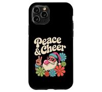 Peace and Cheer Groovy Retro Christmas Santa Hippie Holiday Carcasa para iPhone 11 Pro