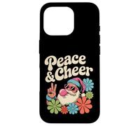 Peace and Cheer Groovy Retro Christmas Santa Hippie Holiday Carcasa para iPhone 16 Pro