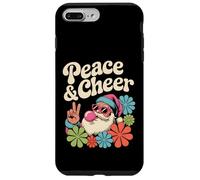 Peace and Cheer Groovy Retro Christmas Santa Hippie Holiday Carcasa para iPhone 7 Plus/8 Plus