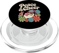 Peace and Cheer Groovy Retro Christmas Santa Hippie Holiday PopSockets PopGrip para MagSafe